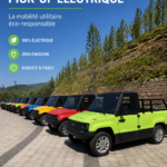 Pickup électrique EEC L7e sur une route de campagne, mettant en avant son design moderne et sa capacité tout-terrain.