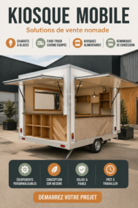 Un vibrant food truck proposant des glaces et des desserts sur une foire