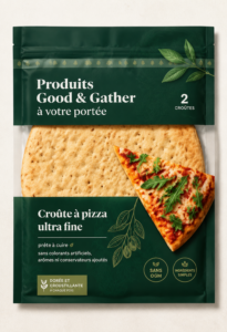 Produits Good & Gather alignés sur une étagère d'un supermarché Target