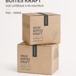 Mockup de deux boîtes en kraft pour le design graphique.