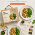 Un kit de repas avec un packaging innovant et esthétique.