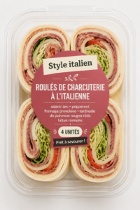Des rouleaux apéritifs italiens fait maison, prêts à déguster.
