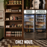Image de sandwich gourmet de Renzo à Mile End, mettant en valeur des ingrédients frais et un design soigné.