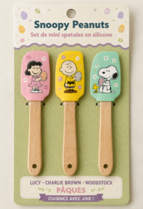Set de spatules en silicone Snoopy sur un plan de travail de cuisine