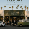 Vue panoramique du Tremont Collective avec des clients profitant d'une journée ensoleillée en bord de mer.