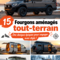 Vans de camping tout-terrain modernes en pleine nature.