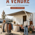 Image illustrant la vente d'une entreprise mobile avec des documents et un ordinateur
