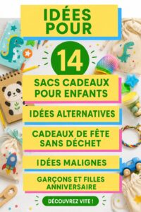 Sacs de fête écologiques remplis de surprises pour enfants sans déchets