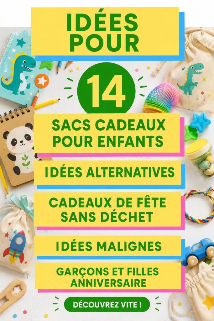 Sacs de fête écologiques remplis de surprises pour enfants sans déchets