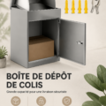 Boîte aux lettres de livraison murale grise pour assurer un rangement pratique des colis.