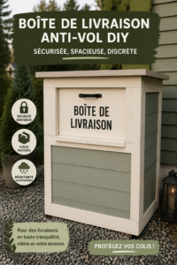Illustration d'une boîte de livraison DIY résistante au vol, conçue pour sécuriser les colis.