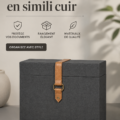 Boîte à documents en simili-cuir sur un bureau bien organisé