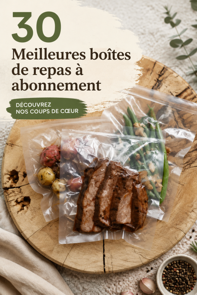 Exemples de box de livraison de repas sur une table