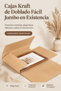 Image de caisses kraft bien organisées dans un espace de rangement pratique.