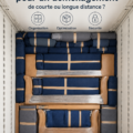 Un camion de déménagement bien chargé avec des meubles et des cartons