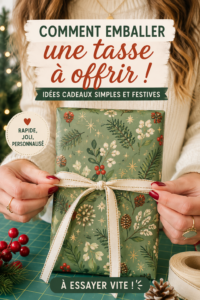 Emballage élégant d'une tasse pour offrir en cadeau