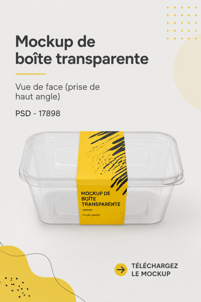 Gamme de contenants en plastique transparents pour le rangement.