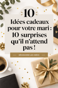 Une sélection de cadeaux originaux pour hommes disposés sur une table.