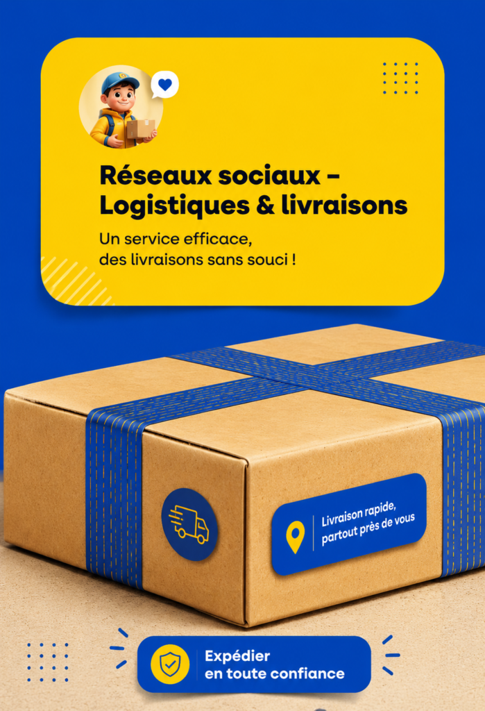 Femme souriante organisant un espace de rangement pour ses livraisons.