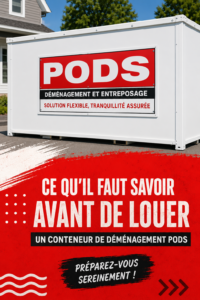 Photo d'un conteneur de déménagement prêt à être chargé, représentant une solution pratique pour les déménagements.
