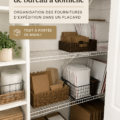 Image d'un bureau bien organisé avec des fournitures de travail rangées, pour une ambiance accueillante.