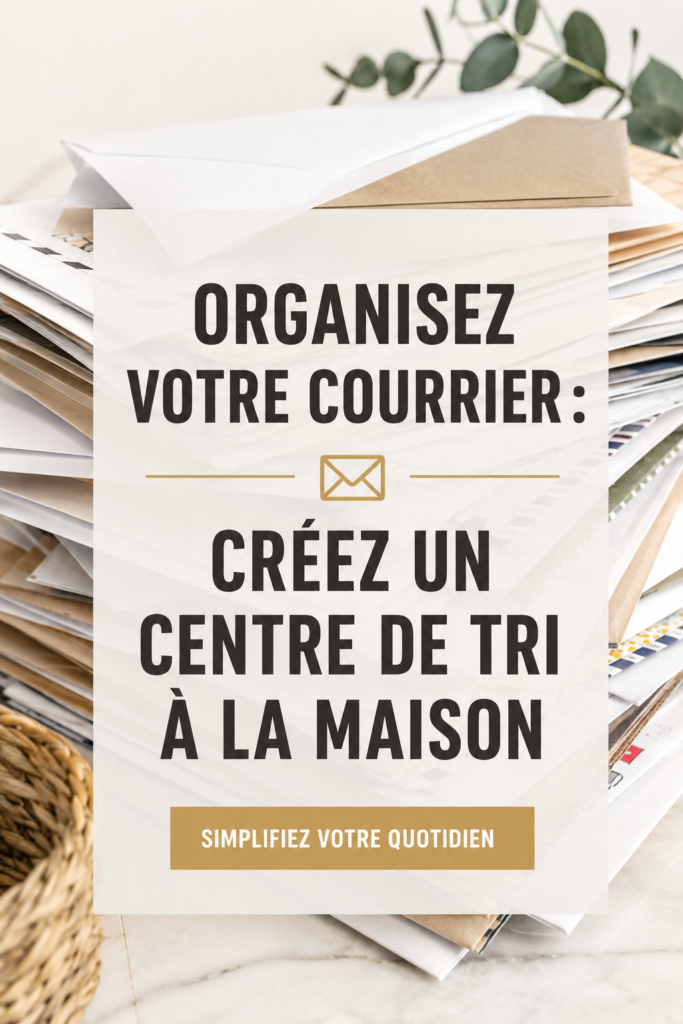 Centre de courrier organisé dans une maison avec documents bien rangés.