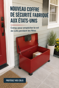 Boîte de sécurité pour colis, pratique et adaptée aux périodes de fêtes.