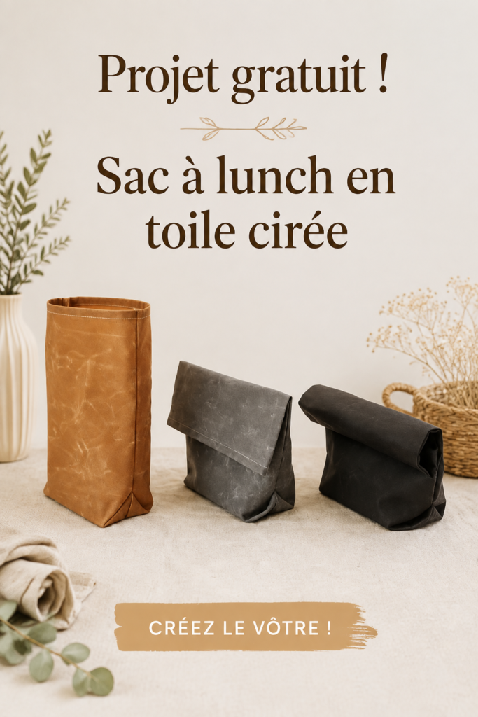Sac à lunch en toile cirée, pratique et coloré, pour les repas nomades.