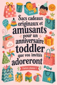 Un ensemble de sacs cadeaux colorés pour une fête d'anniversaire d'enfants
