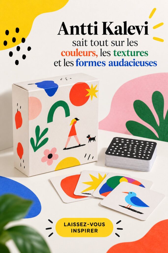 Œuvre colorée et texturée d'Antti Kalevi mettant en avant son style audacieux.