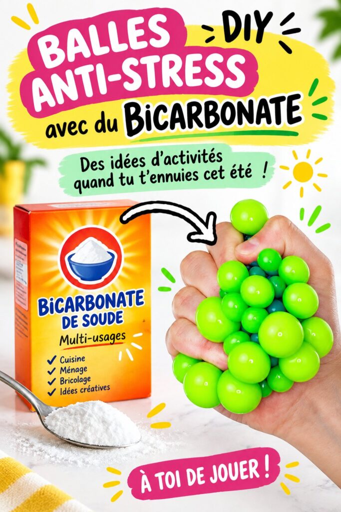Boules anti-stress faites maison avec du bicarbonate de soude