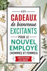Cadeaux variés pour accueillir de nouveaux employés au bureau.
