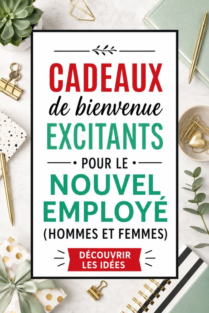 Cadeaux variés pour accueillir de nouveaux employés au bureau.