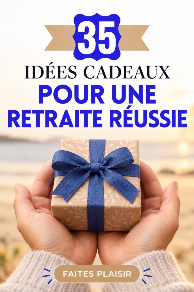 Image d'une belle sélection de cadeaux pour départ à la retraite, mélange de personnalisation et d'utilité.