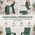 Chaise durable imprimée en 3D sans vis ni colle, design moderne