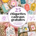 Une collection d'étiquettes cadeaux colorées à imprimer, conçues pour embellir vos paquets.