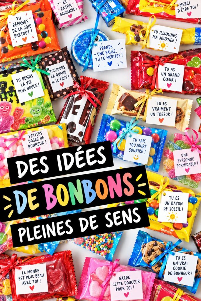 Un assortiment de bonbons colorés pour illustrer des expressions sucrées.