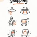 Icônes de shopping modernes et colorées pour une meilleure expérience de livraison.