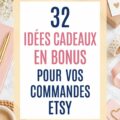 Une boîte d'envoi Etsy avec des petits cadeaux à l'intérieur