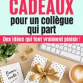 Un bureau décoré avec des cadeaux d'adieu et une carte de départ pour un collègue.