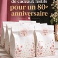 Célébration d'un 80e anniversaire avec des cadeaux mémorables et des proches heureux.