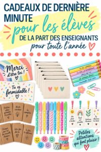 Idées de cadeaux pour étudiants disposées sur une table
