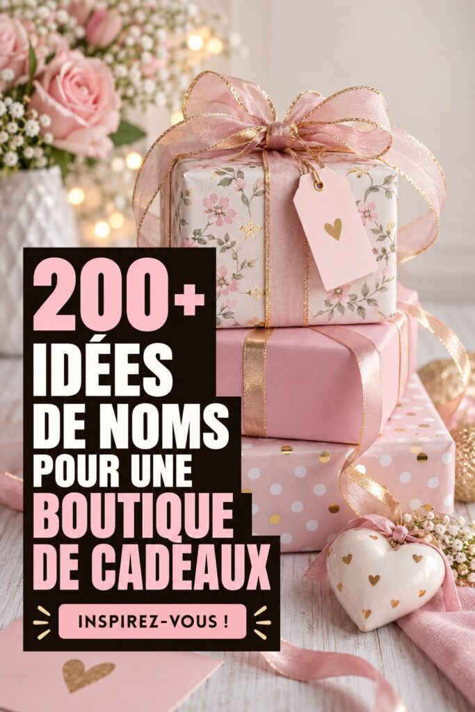 Une femme souriante devant une boutique avec un panneau de nom créatif en vitrine, illustre des idées de noms de commerces.
