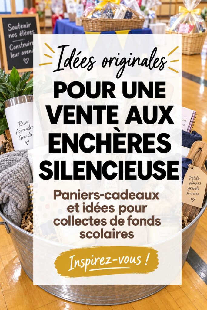 Vente aux enchères scolaire animée avec des articles variés