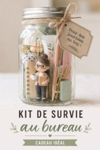 Kit de survie de bureau en bocal, coloré et plein d'idées