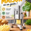 Machine à frites manuelle sur un plan de cuisine avec des pommes de terre