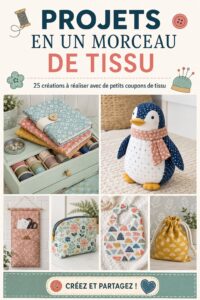 Image de plusieurs fat quarters colorés disposés artistiquement, représentant des projets créatifs