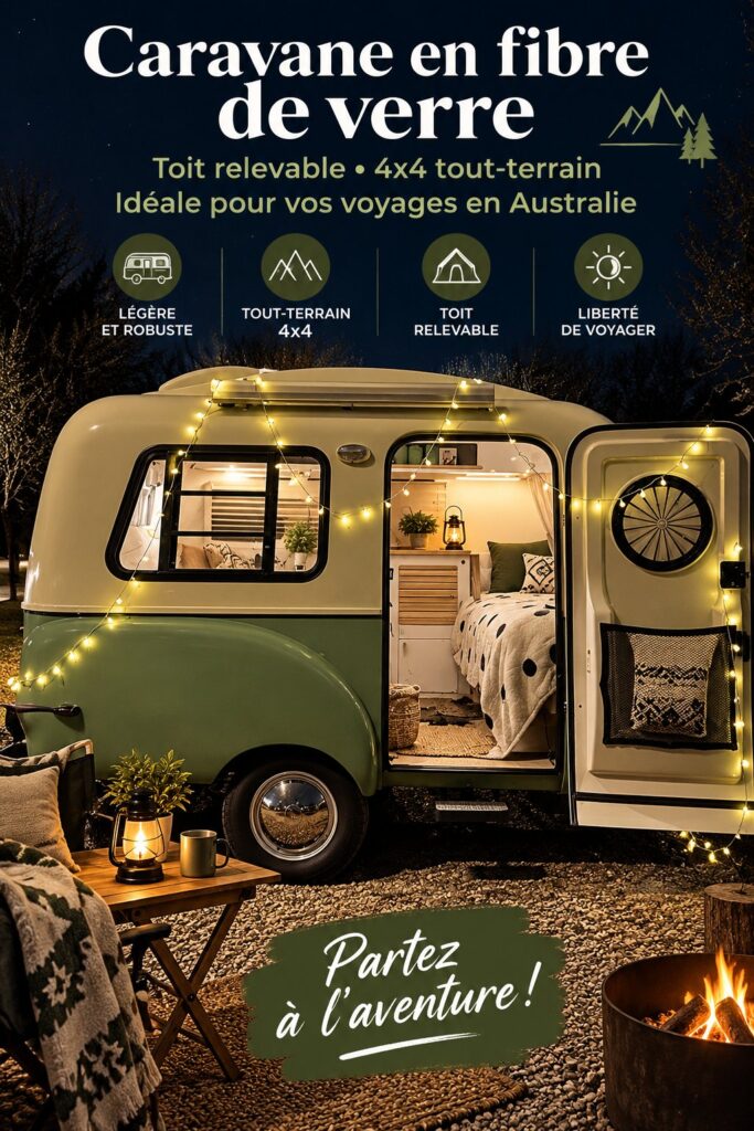 Remorque camping hybride prête pour l'aventure, offrant des espaces confortables pour voyager.