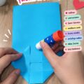 Sac en papier fait maison pour cadeaux colorés animé dans une ambiance chaleureuse.