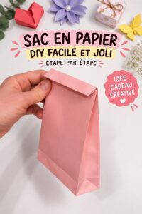 Sac en papier fait maison décoré avec un joli nœud, idéal pour offrir un cadeau